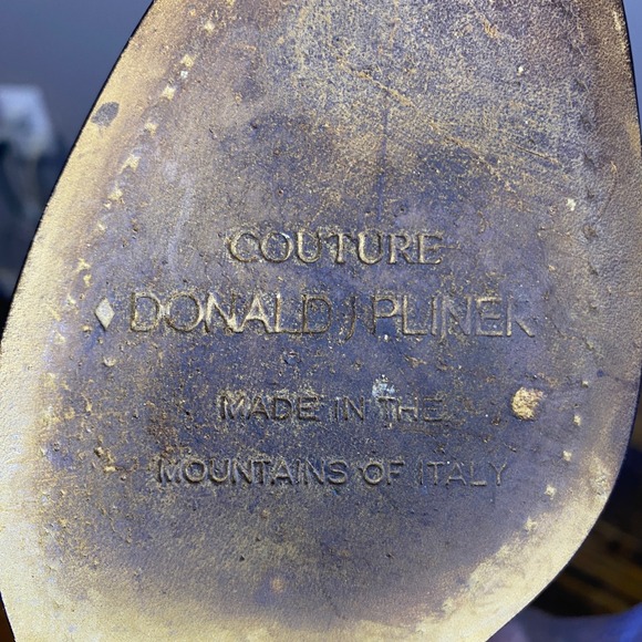 Donald J Pliner Couture‎ Black Leather Mules Kitten Heels Sandals Size 7N - Picture 14 of 14